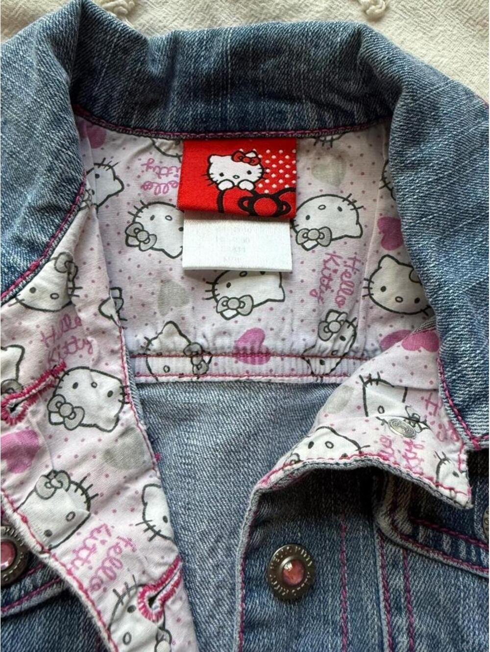 Y2K Hello Kitty Rhinestone Denim Jacket - Picture 4 of 7
